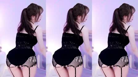 Afreecatv아윤黑色背心牛仔加特林摇热舞20250905Hot Dance